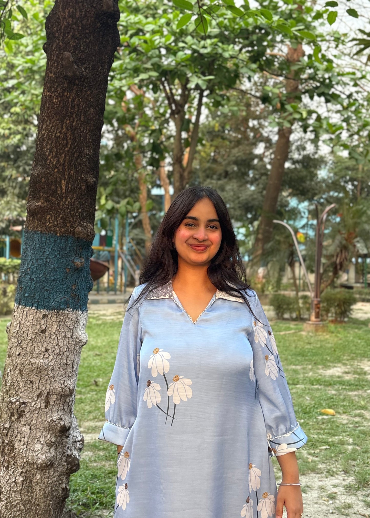 Hand-Painted Half Daisy Dress