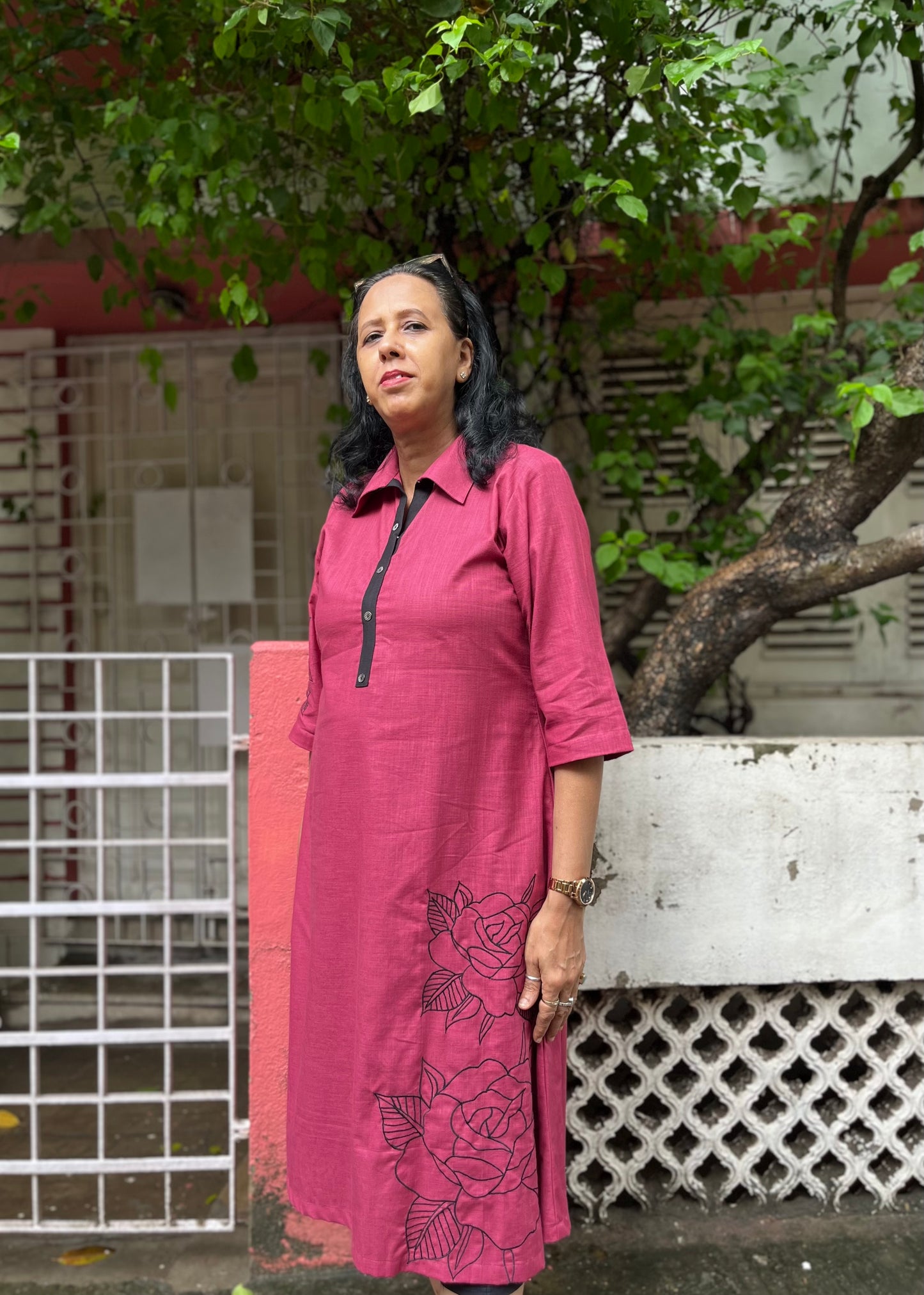 Black Rose Midi Dress