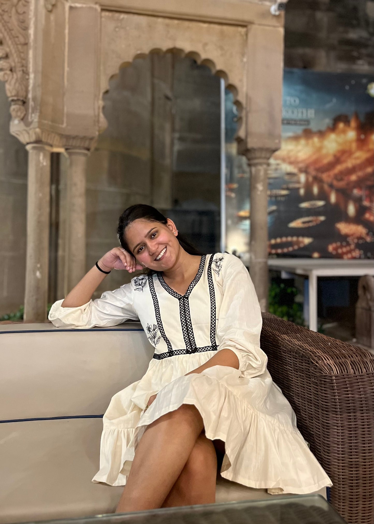 Kora Embroidered Tiered Dress