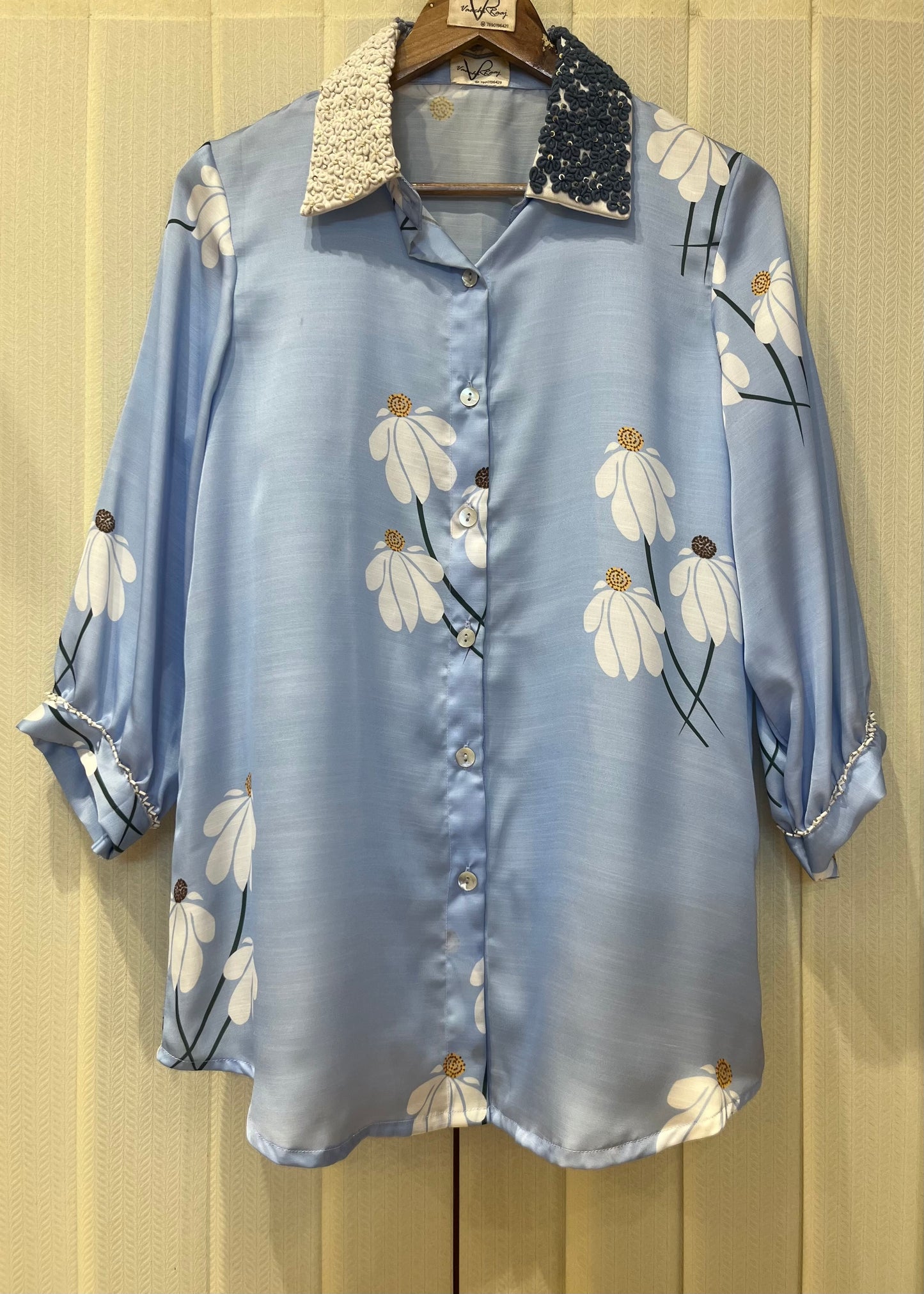 Hand-Painted Half Daisy Shirt