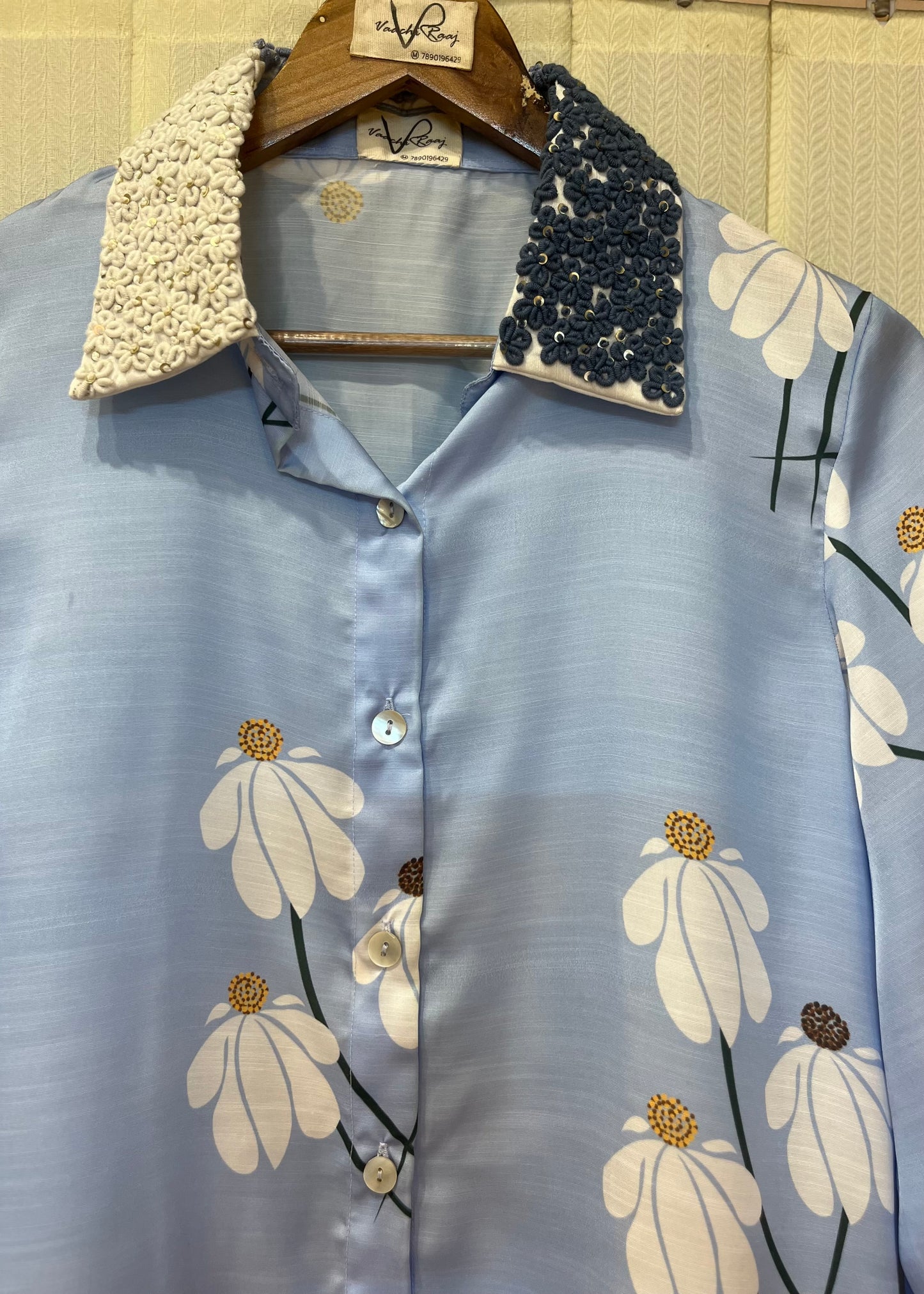 Hand-Painted Half Daisy Shirt