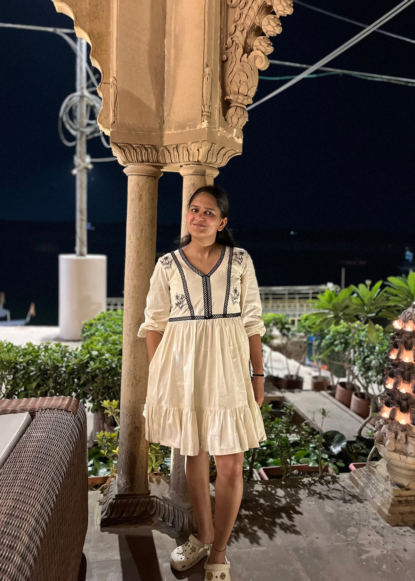 Kora Embroidered Tiered Dress