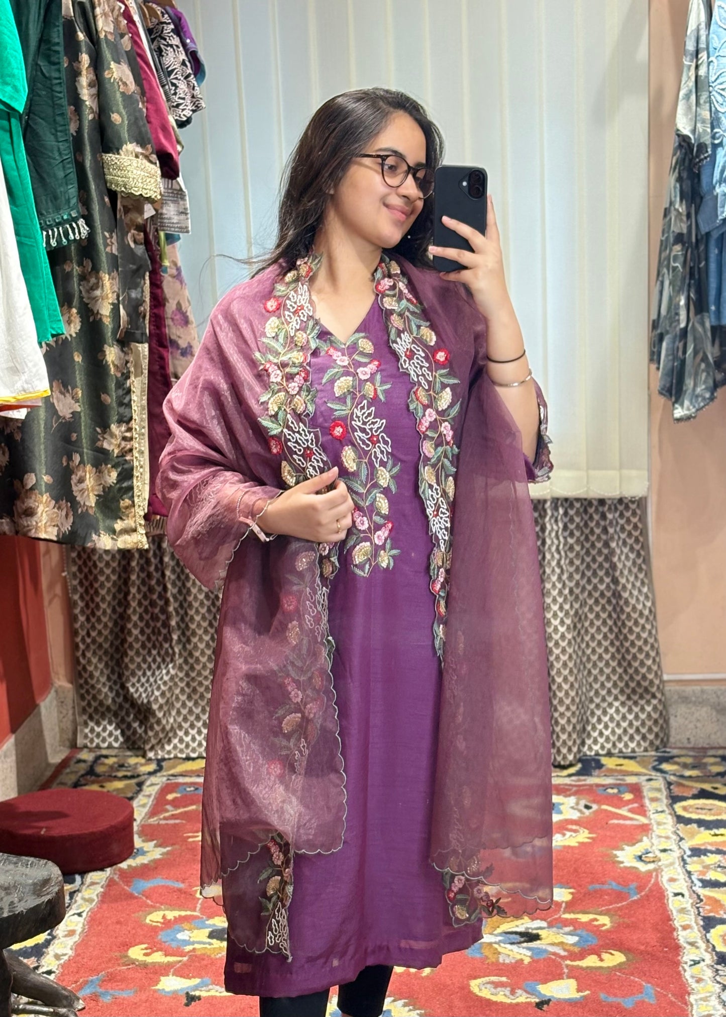 3D Gota Flower Kurta Set
