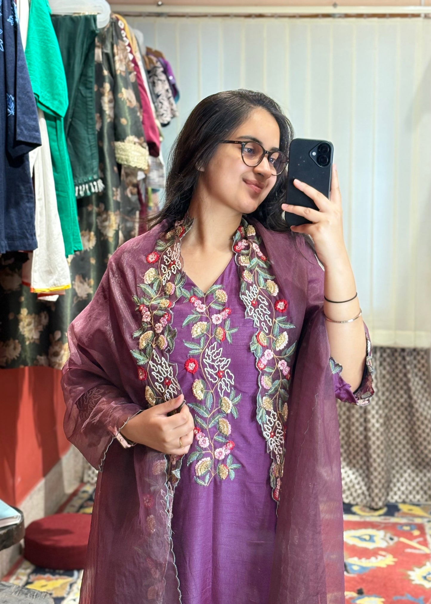 3D Gota Flower Kurta Set