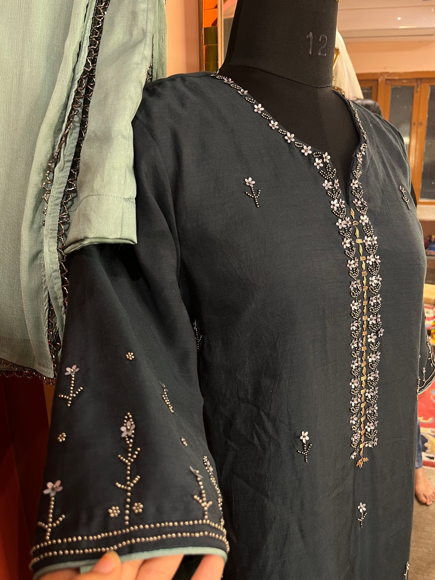 Silver Floral kurta set